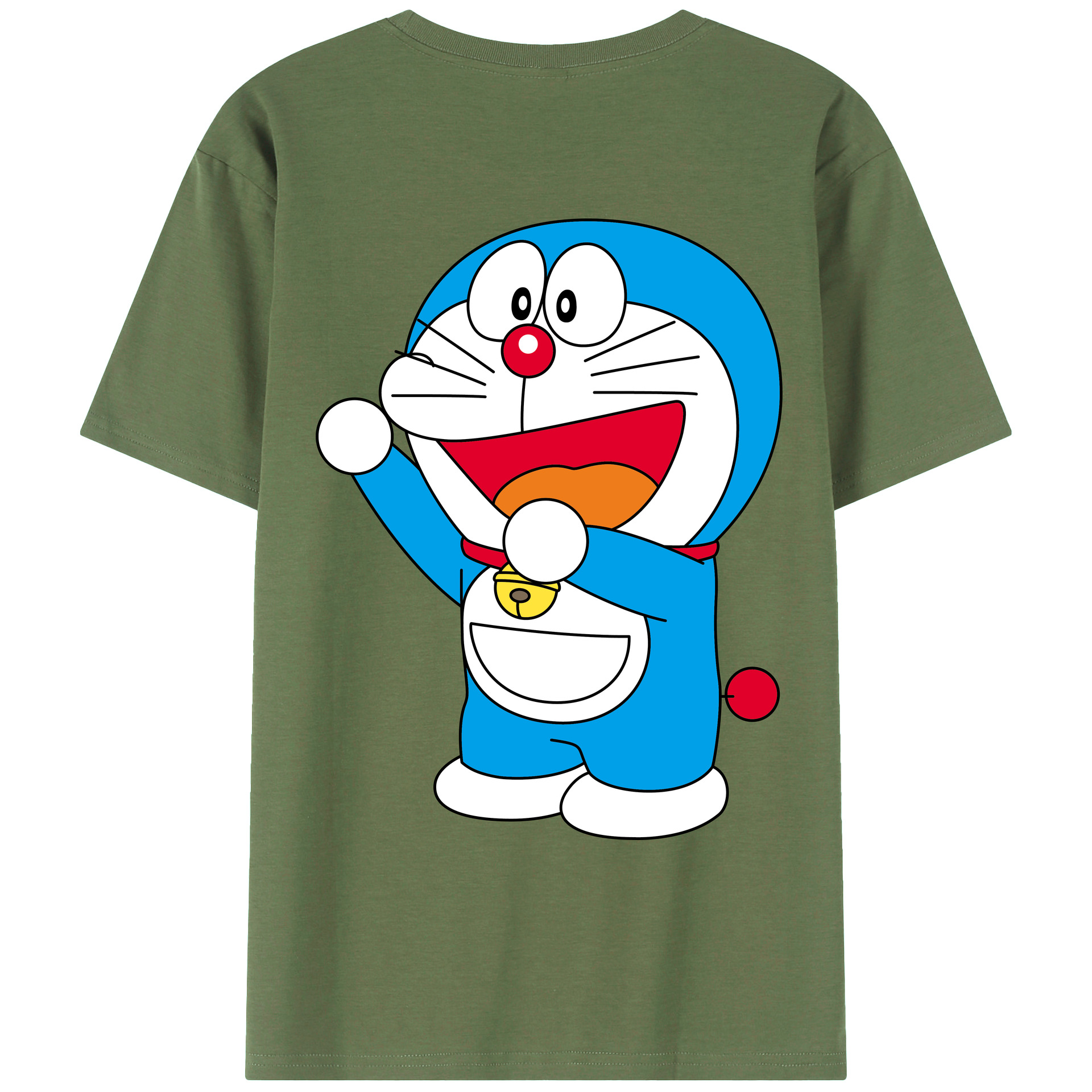 （画像用） ドラえもん Doraemon 綿100％ メンズ半袖Tシャツ（バックプリント） 通気性